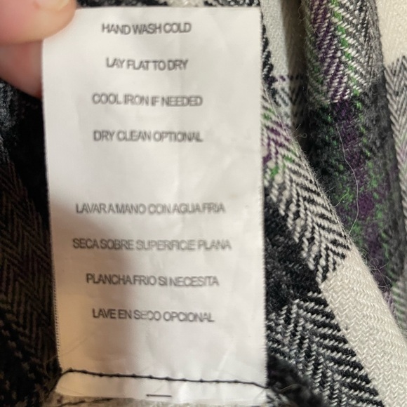 Takara Collared Plaid Long Wool Blend Lightweight Pea Coat 3/4 Sleeve Size Large - Picture 7 of 12